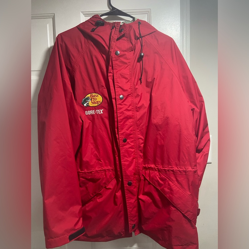 Vintage Bass Pro Shops GORE-TEX Red Raincoat size Medium